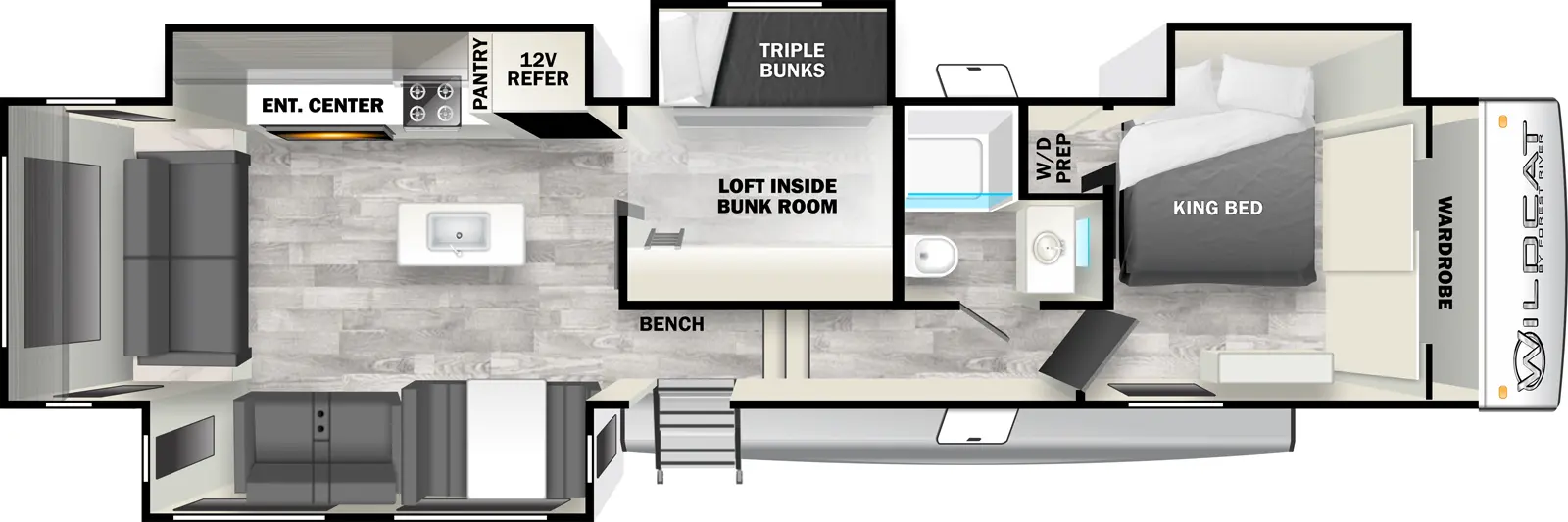 Wildcat Fifth Wheels 36MB Floorplan